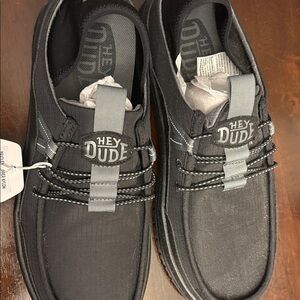 Hey Dude Men’s Black Canvas Slip-On Loafers